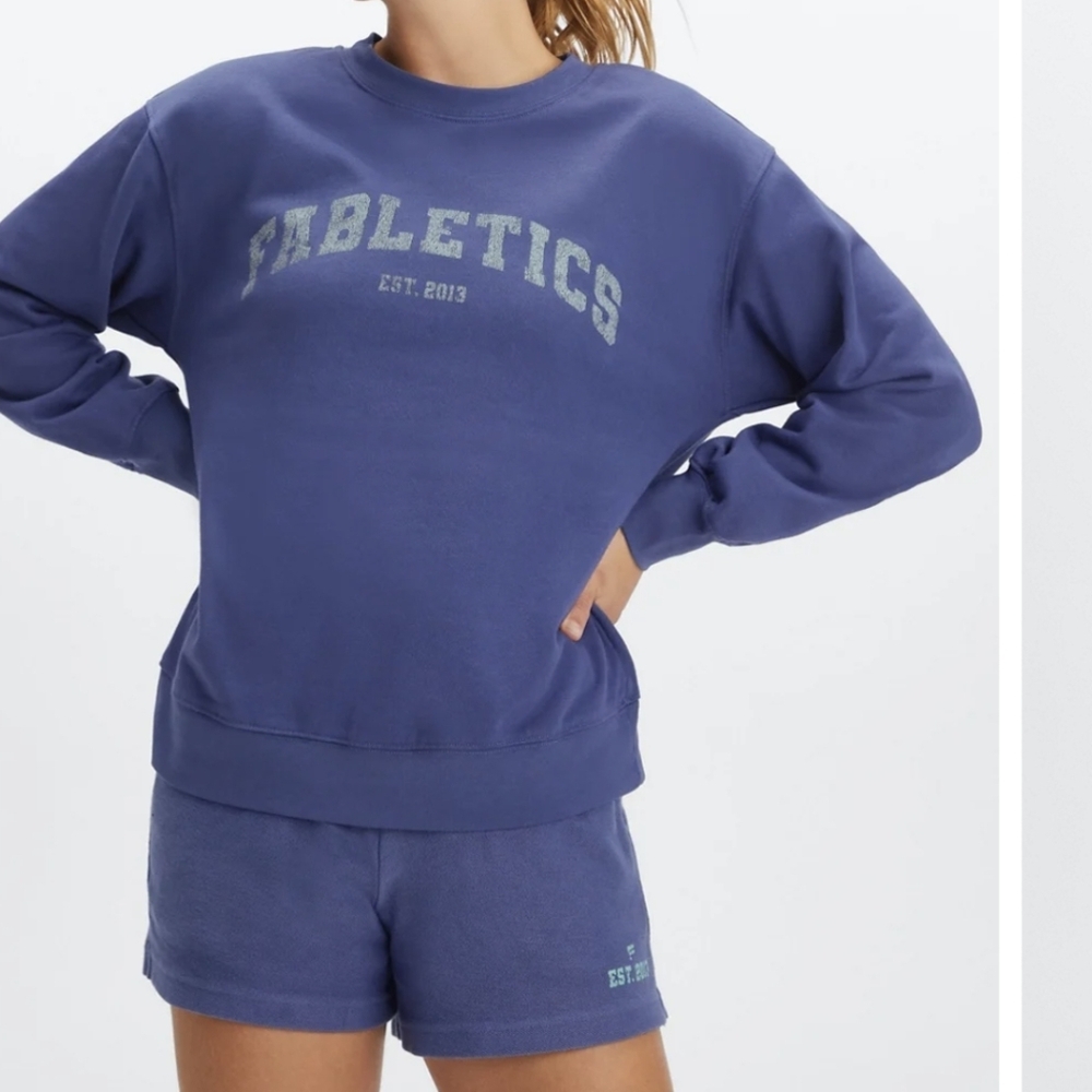 Fabletics Rhea Oversized Crew Women's Sweatshirt XXS Deep Cobalt